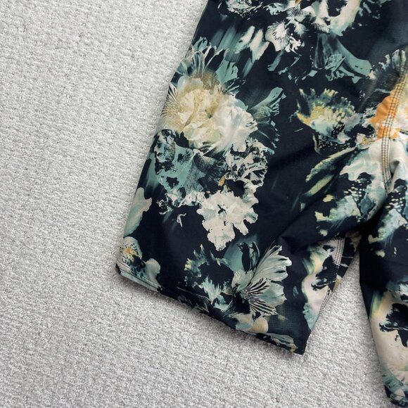 Y2K Oneill Board Shorts Mens 34 Blue / Black Floral Swim Trunks Beach Surfing - Picture 10 of 13